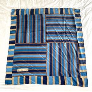 YSL Yves Saint Laurent Vintage Unique Blue Scarf
